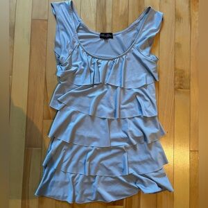 y2k Bizz Girl Grey Sleeveless Ruffle Top